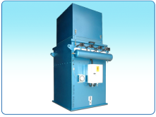 Cartridge silo filter model CSF-4 with an integral blower in an acoustic chamber